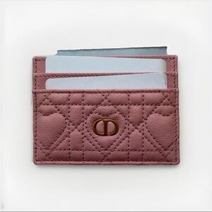Lady Dior Card Holder in Rose Pink - Rare NWT